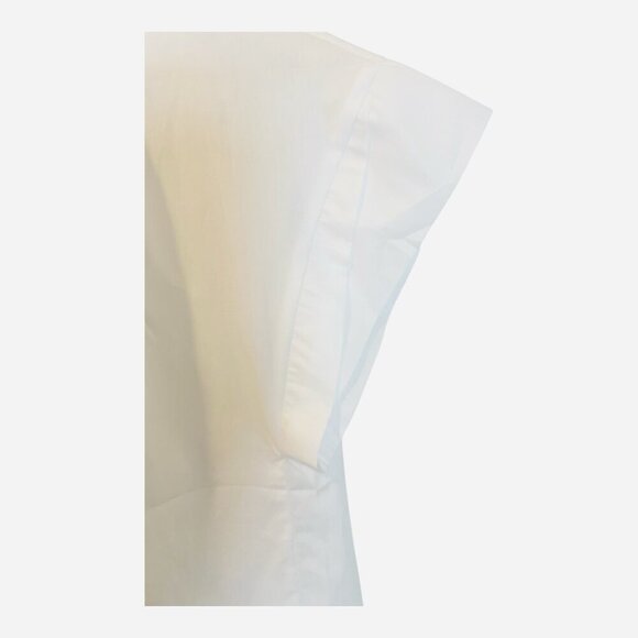 HARSHMAN Putzel 100% Cotton Pleated Cap Sleeve Top White Medium MSRP $193 - Picture 3 of 10